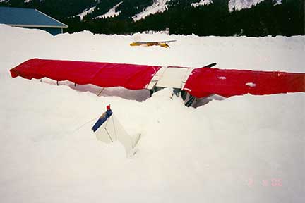 Plane buried in snow