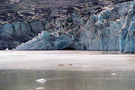 Kayakers near Shoup Glacier