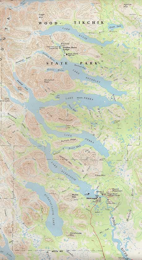 Tikchik Lakes map